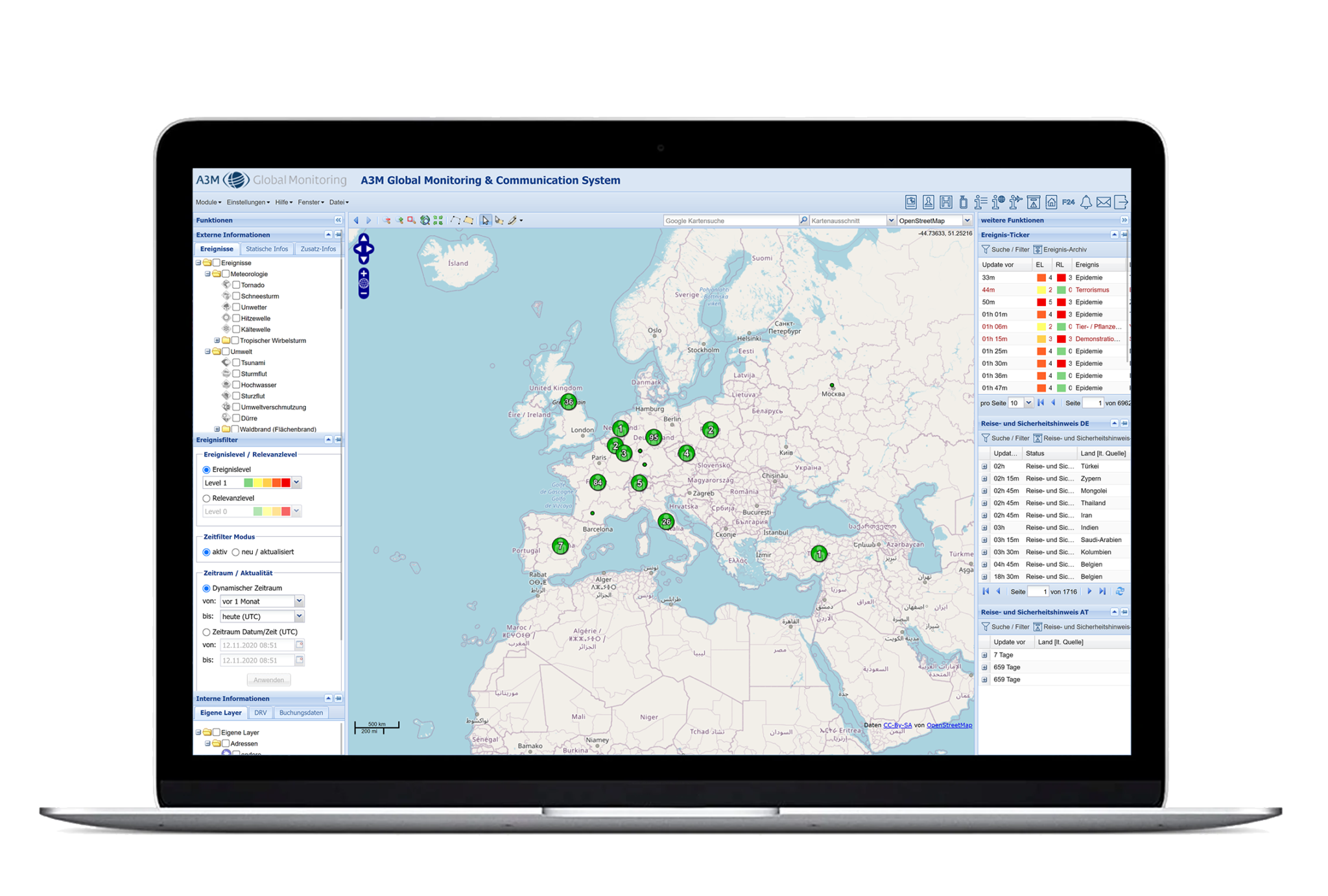 Travel Tracking A3M Global Monitoring